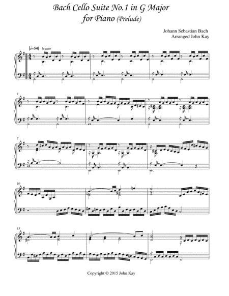 Bach Cello Suite No 1 In G Major Prelude By Johann Sebastian Bach 1685 1750 Digital Sheet