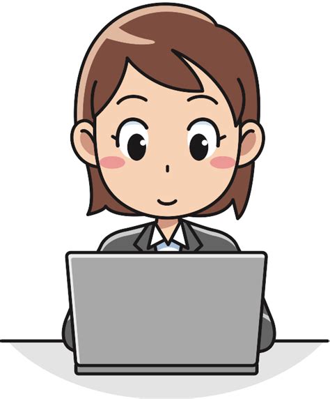 Female Computer User Vector Icon Public Domain Vectors