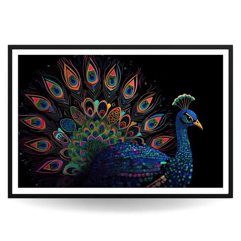 Peacock Artwork Majestic Plumes Peacock Print Etsy