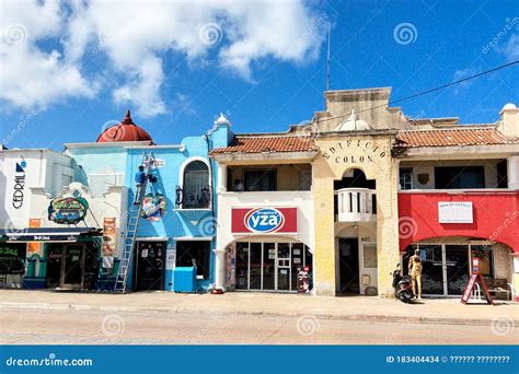 Cozumelmexico Nov 03 2015 Street In The Old Historical Center Of