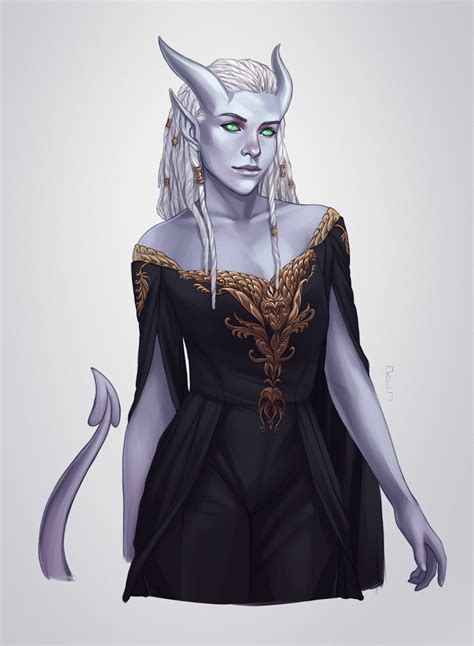 A Commission Of A Very Fancy Tiefling Belonging To Red Art Animation Tiefling Female