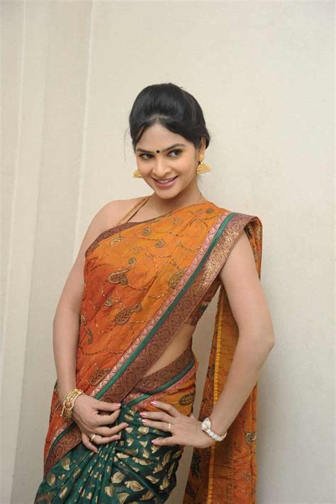 tollywood actress madhumitha hip navel show in saree actress album