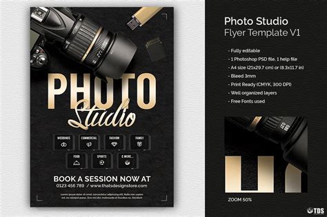 Photo Studio Flyer Template For Photoshop Design