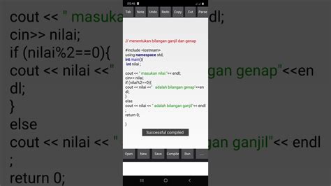 Belajar Pemerograman C Android Menentukan Bilangan Ganjil Dan Genap Dengan If Else Youtube