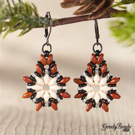 Goodybeads Blog Superduo Poinsettia Earrings With Free Tutorial