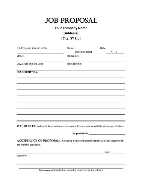 43 Best Job Proposal Templates Free Download Templatelab