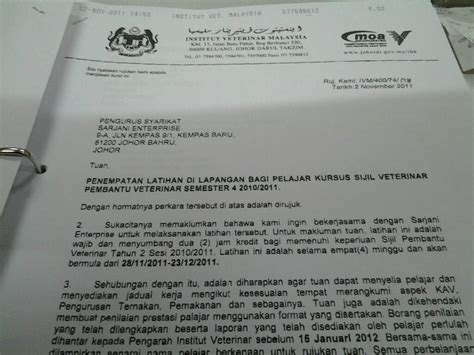 Diharap agar perkongsian contoh surat permohonan latihan industri (praktikal) ini dapat memudahkan urusan anda. Surat Rasmi Permohonan Tempat Latihan Industri - Rasmi Re