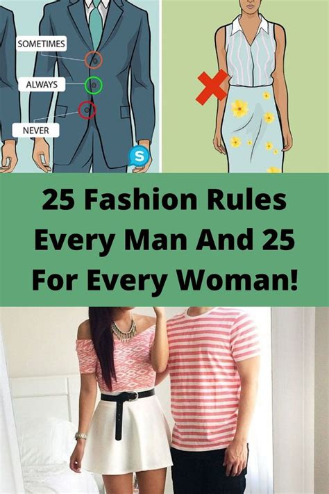 25 Fashion Rules Every Man Should Know And 25 Fashion Rules Every Woman