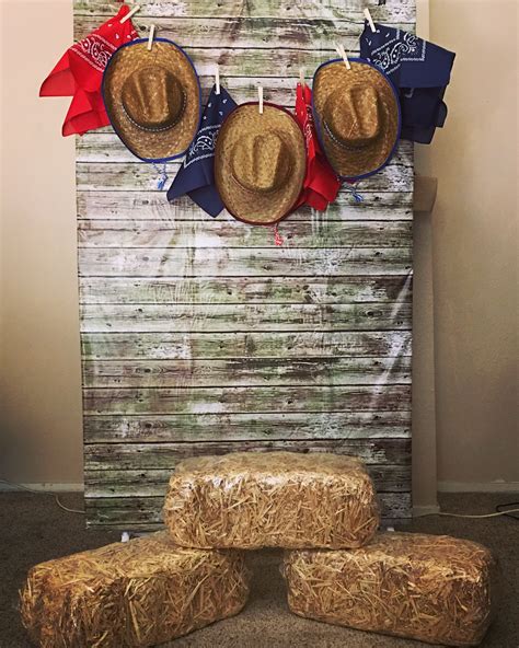 But there's so much more to a great old west party! DIY backdrop out of a clothes rack and clamps | Cowboy ...