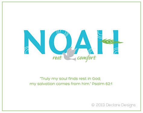 Noah Name Art Canvas With Name Meaning And Scripture Verse Etsy