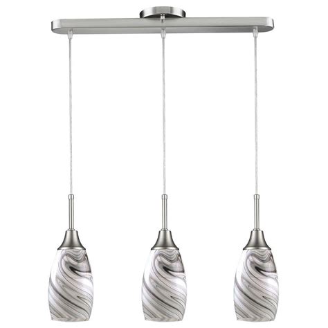4 pack clear glass shade, 5.67 inch high, 5 inch diameter, 1.65 inch fitter, lighting fixtures replacement glass shades for pendant lights chandelier high transmittance lampshade. BELDI Peak Collection 3-Light Grey and Nickel Pendant-1933 ...