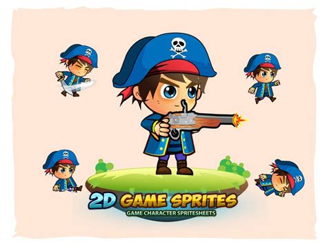 Pirate 2d Game Character Sprites Pre Designed