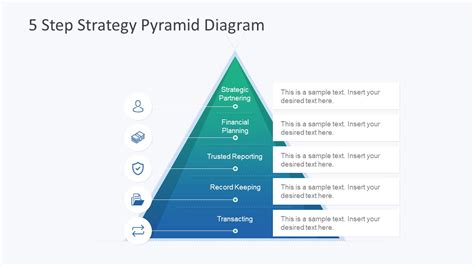 5 Step Strategy Pyramid Diagram Slidemodel