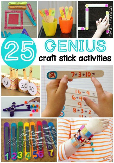 25 Craft Stick Activities Craft Stick Crafts Kids Learning