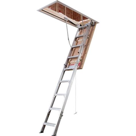 Werner Ae 767 Ft To 1025 Ft Capacity Aluminum Folding Attic Ladder At