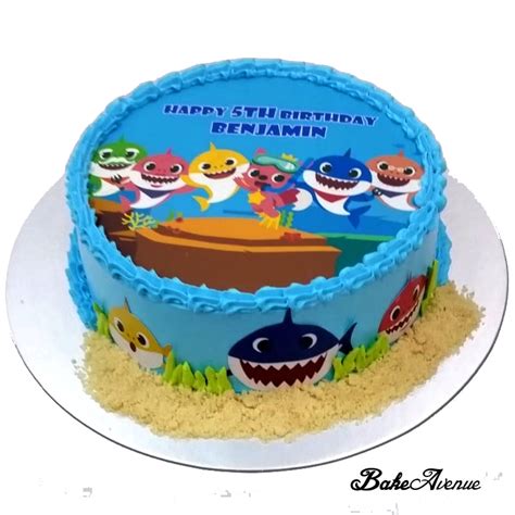 Baby Shark Icing Image Cake With Decorated Side Bakeavenue