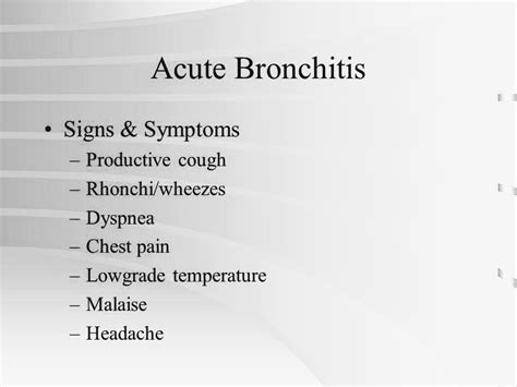 Symptoms Of Acute Bronchitis Pt Master Guide