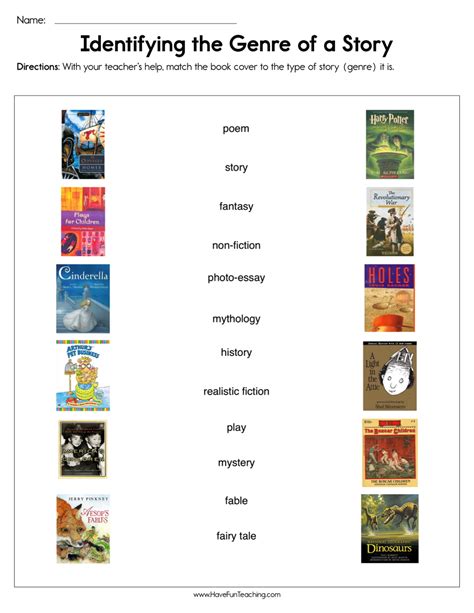 Identifying The Genre Of A Story Worksheet By Teach Simple