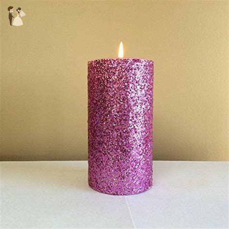 Pink Glitter Pillar Candle Unscented Choose 4 6 9 Inches Tall