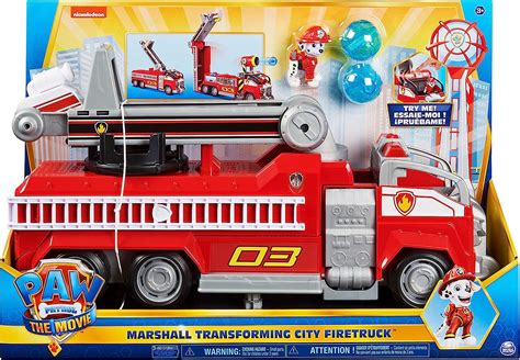 Paw Patrol Marshall’s Transforming Movie City Fire Truck With Extending Ladder Lights And