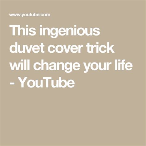 This Ingenious Duvet Cover Trick Will Change Your Life Youtube