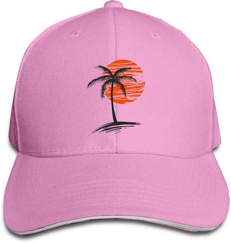 Palm Tree Sunset Durable Baseball Cap Hats Adjustable Peaked Sandwich