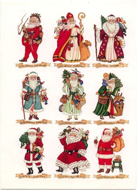 Santas Around The World Card Vintage Christmas Cards Christmas Art