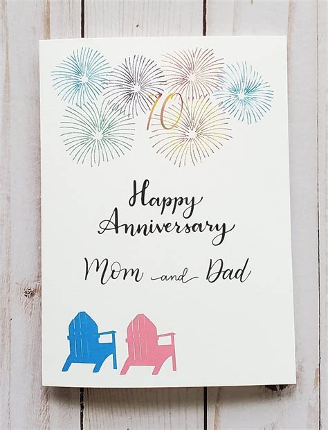 Happy Anniversary Card For Parents Happy Anniversary Card For Etsy