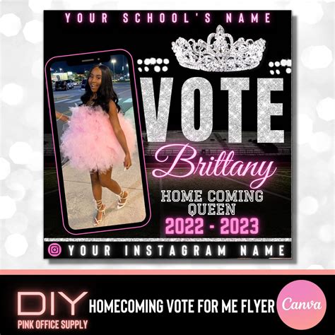 Homecoming Vote For Me Flyer Diy Voting Campaign Election Etsy