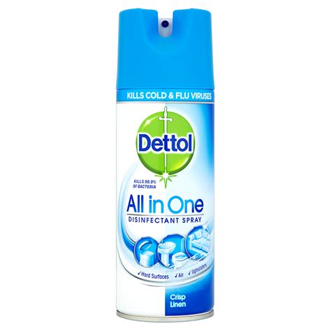 Spot treat any stains with any of the aforementioned 7 diy solutions. All in One Disinfectant Spray in Crisp Linen | Dettol