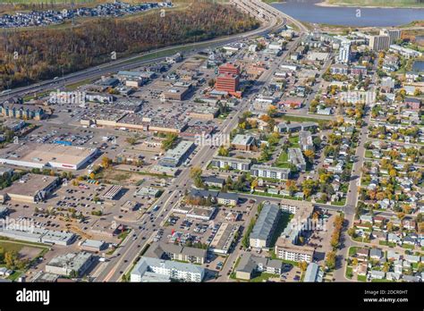 Aerial Photo Of Downtown Fort Mcmurray Alberta Canada Stock Photo Alamy