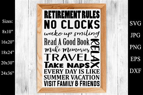Download Retirement Rules SVG EPS PNG Retirement Poster SVG (417949) | SVGs | Design Bundles