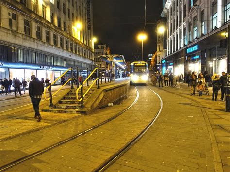 night tram at manchester a photo on flickriver