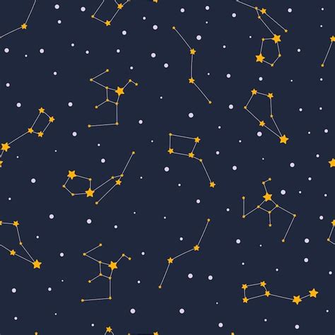 Premium Vector Seamless Pattern With Stars And Constellations In Open
