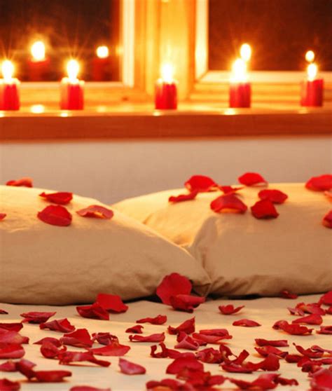Romantic Rose Petals And Candles