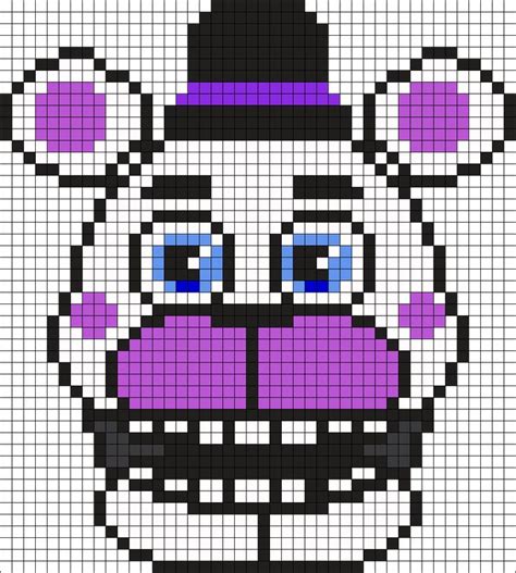 Funtime Freddy Kandi Pattern Pixel Art Pixel Art Grid Anime Pixel Art