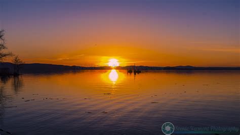 Scenic Vermont Early Spring Sunset From The Burlington Vermont Waterfront