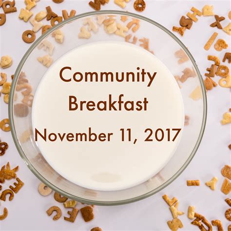 Join Us For The Free Community Breakfast November 11th At Shs
