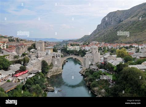 Historic Town Centre Stari Most Old Bridge Mostar Herzegovina