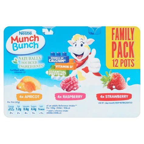 Munch Bunch Apricot Raspberry And Strawberry 12 X 42g 504g Kids