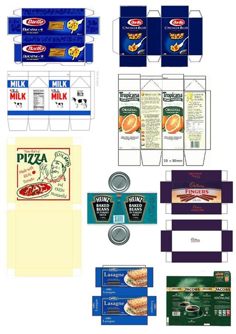 Printable Assorted Food Labels In 2020 Barbie Miniatures Doll House