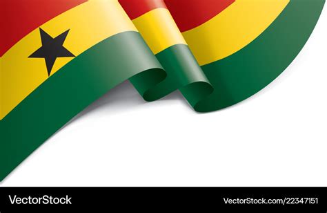 Ghana Flag On A White Royalty Free Vector Image