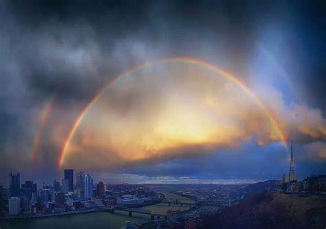 Double Rainbow Over Pittsburgh 4414 Taken By 3 Side Photography