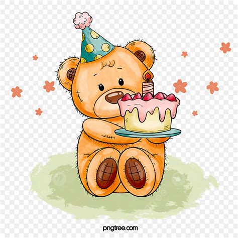 Teddy Bear Birthday White Transparent Cartoon Style Birthday Teddy