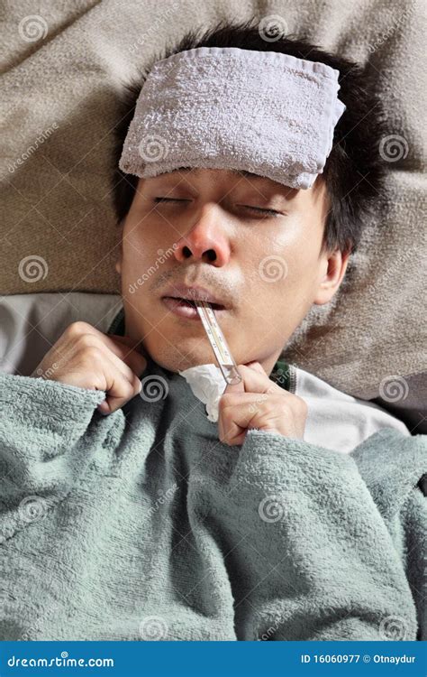 Sick Person Stock Image Image Of Temperature Male Chinese 16060977