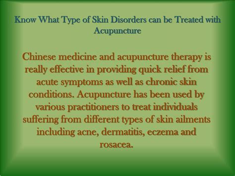 Ppt Acupuncture For Skin Disorders Powerpoint Presentation Free