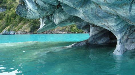 Cathedral Marble Chile Patagonia Caves Erosion Wallpaper