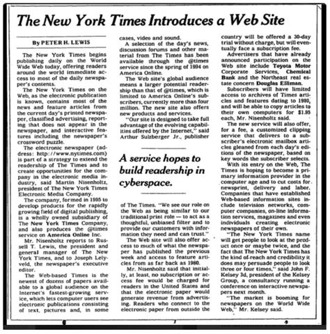The New York Times Website Turns 20 Today Observer