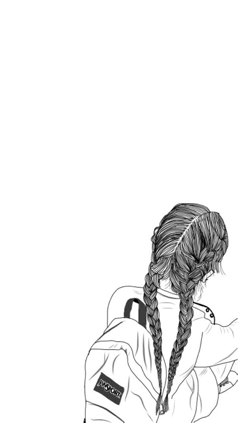 Download Aesthetic Girl Drawing Hair Braids Wallpaper