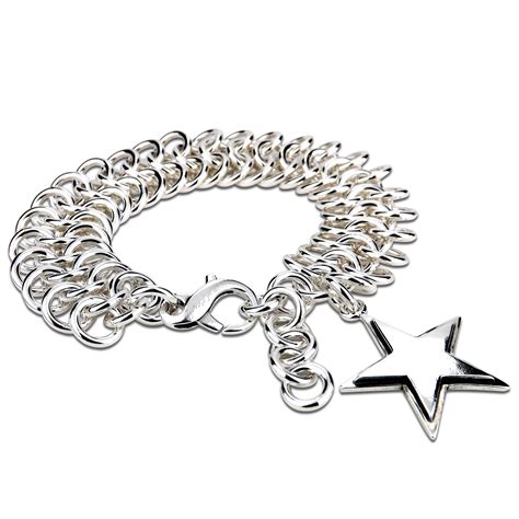 Chunky Star Charm Bracelet Sterling Silver Jamie Santellano